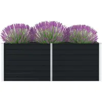 vidaXL Hochbeet 160 x 80 x 45 cm Verzinkter Stahl Anthrazit