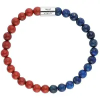Engelsrufer Damen-Armband 925er Silber, Stein Farbstein Engelsrufer Blau, rot