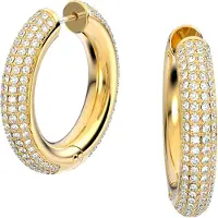 Swarovski Ohrringe - Dextera hoop Medium Gold-tone plated - Gr. unisize - in Weiß - für Damen