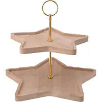 Excellent Housewares Etagere Star Bambus 2-lagig