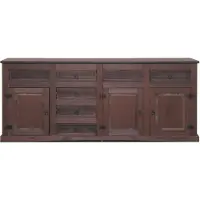 Ebuy24 New Mexico Sideboard mit 7 Schubladen und 3 Türen Breite 200 cm, Höhe 84 cm kolonial gebeitzt/wachs.