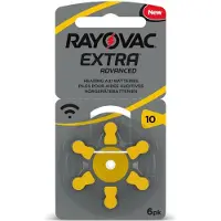 Rayovac Hörgerätebatterie Extra Advanced 10, 105 mAh, PR70, gelb, Zink-Luft, 60 Stück
