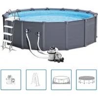 Intex Graphit Panel Pool 478 cm PVC 16805 L 28382GN