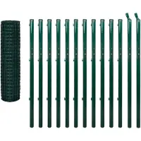 vidaXL Eurozaun Stahl 25 x 1,7 m Grün