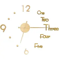 vidaXL 3D-Wanduhr Modernes Design Golden 100 cm XXL