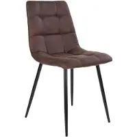Ebuy24 Midde Esszimmerstuhl in dunkelbraun mit schwarzen Beinen.