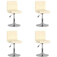 vidaXL Esszimmerstühle 4 Stk. Drehbar Creme Stoff