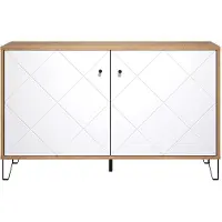 Ebuy24 Touch Sideboard 2 Türen Eiche Nachbildung, weiß matt.