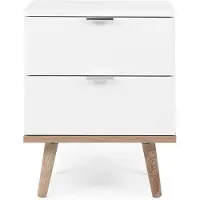 CALICOSY Nachttisch Copenhague in Weiß - (W) 40 x (H) 51,9 x (L) 30 cm | Gr.: onesize