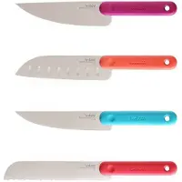 Trebonn Messerset 4er-Set Chef Salami, Brot und Santokumesser