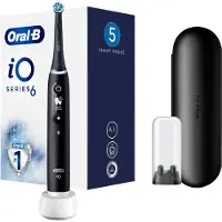 Oral-B iO 6, Erwachsener, Vibrierende Zahnbürste, Intensiv, Tägliche Pflege, Zahnfleischpflege, Sensibel, Whitening, Schwarz, 2 min, Rund