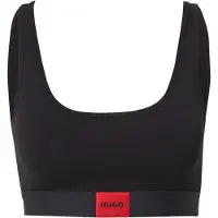 HUGO Bralette aus Stretch-Baumwolle mit rotem Logo-Label Grösse M