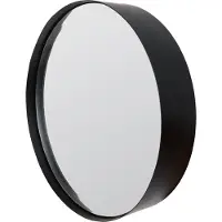 White Label Wandspiegel RajM 60 cm Stahl/Glas schwarz