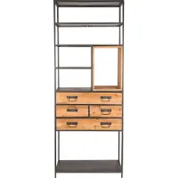 Zilt Schrank Samuel 70 x 180 cm Holz/Stahl dunkelgrau/weiß
