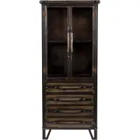 White Label Vitrine Otis 54 x 40 x 127 cm Stahl/Glas braun
