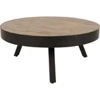 Zilt Suri Couchtisch Rund 70 cm Teakholz Braun
