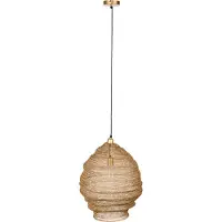 Trendmöbel24 Pendelleuchte Hängelampe LENA L Messing Goldfarben 48x158x158 cm