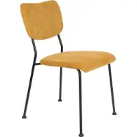 Zuiver Esszimmerstuhl Benson Ockergelb Cordstoff schwarz Stahl modern bequem
