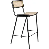 Zuiver 2er Set Jort Barstuhl Stahl/Rattan Natur/Schwarz