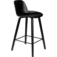 Zuiver Albert Kuip Barhocker mit Rückenlehne 65 cm Schwarz - 2 er Set