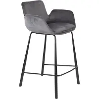 Zuiver | Barstuhl Brit Velvet grau Samt 54x57x91.5 cm | NADUVI
