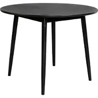 White Label Fabio Esstisch Rund 100 cm Holz Schwarz