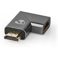 Ginza.se HDMI -Adapter - HDMI Stecker / HDMI Stecker - HDMI Ausgang - Vergoldet - Rechts abgewinkelt - Aluminium - Gun Metal Grau - 1 Stück - Verpackung mit Sichtfenster
