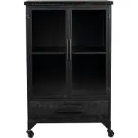 Housecraft living Ferre Kast auf Rollen Mittel Holz/Metall Schwarz