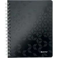 Leitz Collegeblock Wow A5 PP liniert holzfrei 80 Blatt schwarz Packung mit 6 Stück