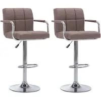 vidaXL Barhocker 2 Stk. Taupe Stoff