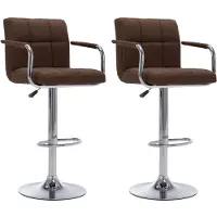 vidaXL Barhocker 2 Stk. Braun Stoff