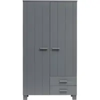 Woood "Dennis FSC-Kiefernholz gebürstet lackiert, H 202 x B 111 x T 55 cm" Mit Wasserlack gespritzt, Wandbefestigung empfohlen, Pfleiglleicht