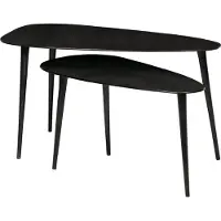Woood Dreieckiger Beistelltisch - Metall - Schwarz Nickel - 49x89x49 - 2er Set