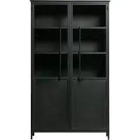 Woood Vitrine "Exhibit Metall pulverbeschichtet, H 173 x B 99 x D 45 cm", schwarz, B:99cm H:170cm T:44cm, Metall, Schränke, Vitrine, Wandbefestigung empfohlen, Tragkraft 20 kg pro Boden, Pfleigleicht
