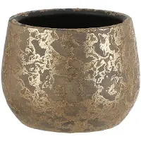 Mica Decorations Flowerpot Clemente 1055434, ceramics, Ø 16.5 cm, gold