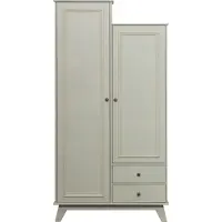 Woood Lily Garderobenschrank Aus Kiefer, 2-Türig, Asymmetrisch, Grau