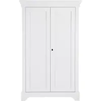 Woood Garderobenschrank "Isabel", weiß, Holzwerkstoff, Schränke, Garderobenschrank, Mit Schlüssel, sichbare maserung, Tragkraft 15 kg pro Einlegeboden
