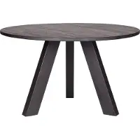 Woood Rhonda Esstisch Rund Aus Eichenholz, Schwarz, Ø 129 Cm