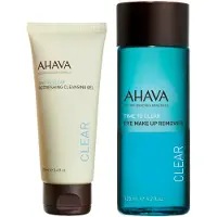 Ahava 225ml Time To Clear Set (Cleansing Gel 100ml + Eye Make Up Remover 125ml)
