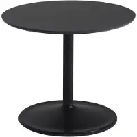 Muuto Soft Beistelltisch Ø48 H40 Black Nanolaminate/Black , Schwarz, Aluminium