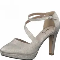 s.Oliver Damen Pumps Plateau High-Heels 5-24420-38 , Größe:40 EU, Farbe:Beige