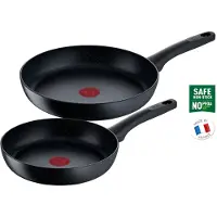 Tefal Pfannen-Set Black Stone, 2-teilig (schwarz, Ø 28cm, Ø 24cm)