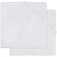 Jollein Spannbettlaken 2er-Pack Baumwolljersey 40x80cm, Weiß