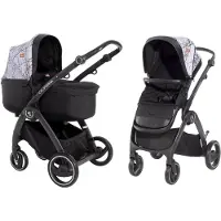 Lorelli Kinderwagen 2 in 1 California Babywanne Sportsitz Alurahmen Wickeltasche grau