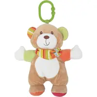 Lorelli Baby Kuscheltier Plüsch Greifling, C-Ring, auffällige Farben, ab Geburt beige