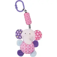 Lorelli Baby Plüschtier Glöckchen, Greifling, C-Ring, Faltenzonen, ab Geburt rosa