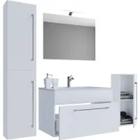Hioshop Badmöbel-Set, Breite Waschtisch: 60 cm - weiss
