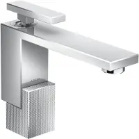 Axor hansgrohe Edge Einhebel-Waschtischmischer 130 mit Push-Open Ablaufgarnitur, Diamantschliff, 46011000, Farbe: Chrom