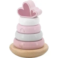 Label Stapelspielzeug Ringe, Rosa, Babyspielzeug