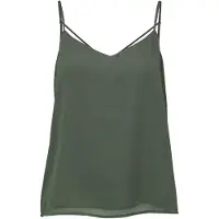 ONLY Damen Top ohne Ärmel Klassisches Rundhals Tanktop mit Spagettiträger, Farben:Grün, Größe:34